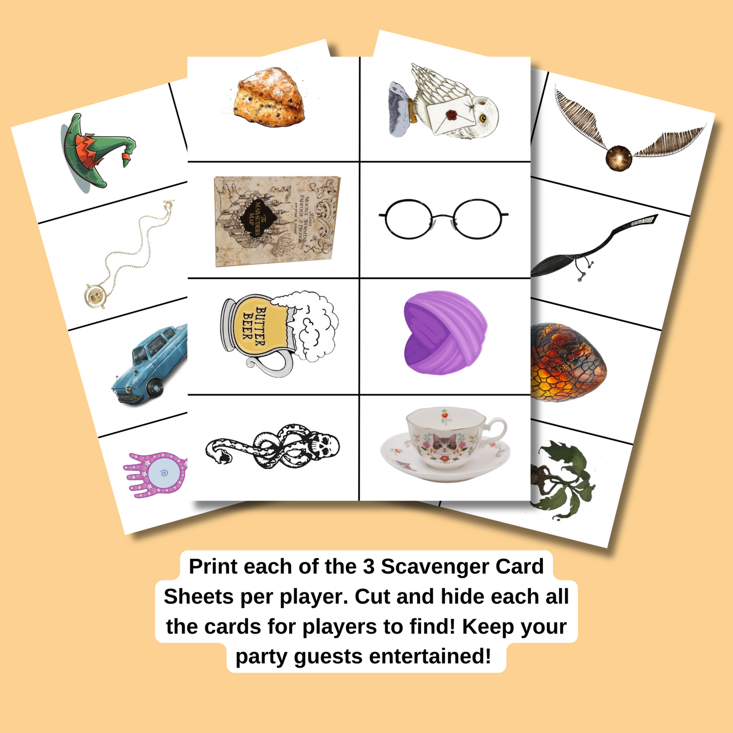 Magical Wizarding Scavenger Hunt Game, Potter Parody Birthday Party Game, Wizard Activity