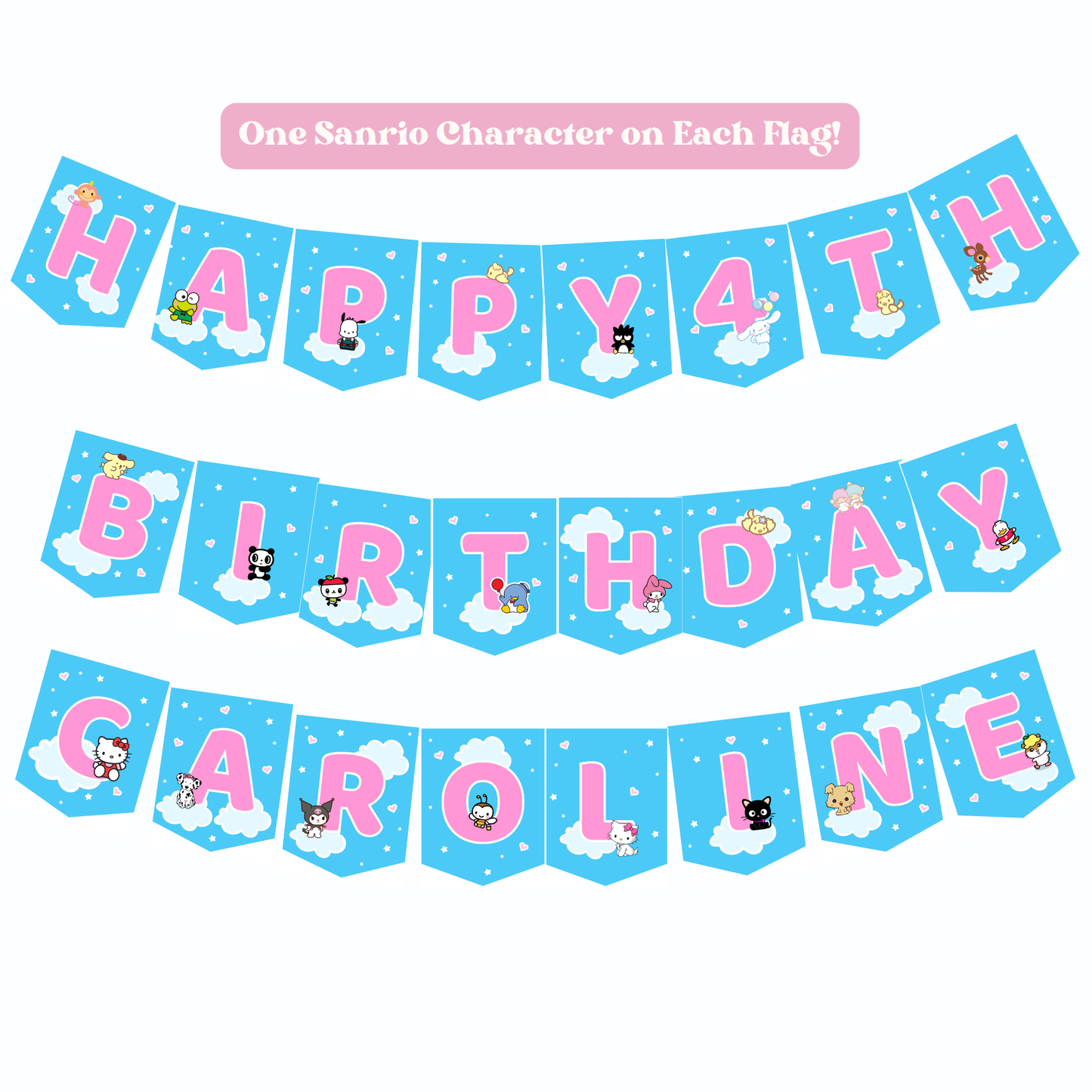 Hello Kitty & Friends Birthday Bunting Banner | Instant Download | Printable