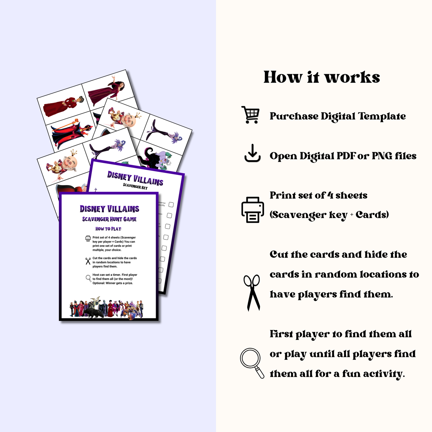 Disney Villains Scavenger Hunt Game (Digital Download)