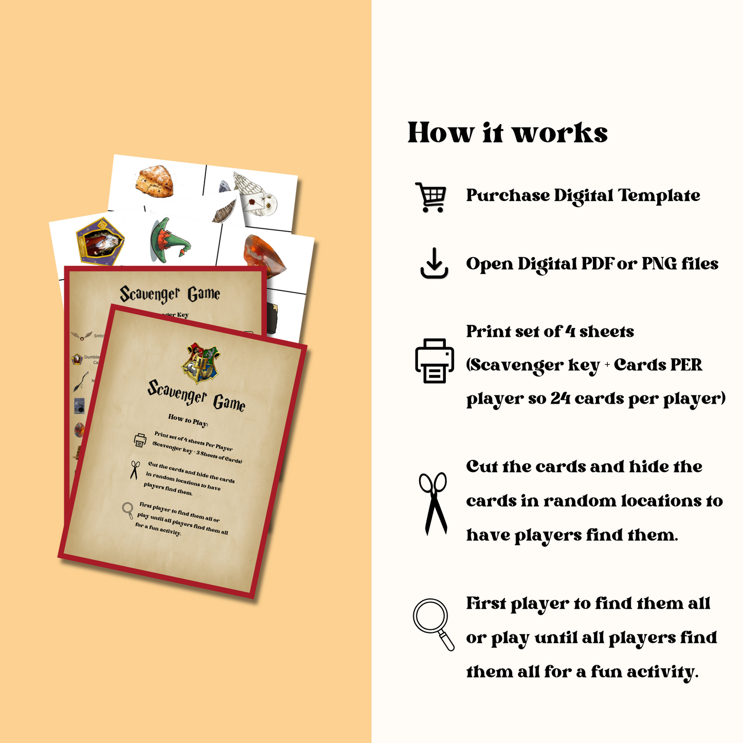 Magical Wizarding Scavenger Hunt Game, Potter Parody Birthday Party Game, Wizard Activity