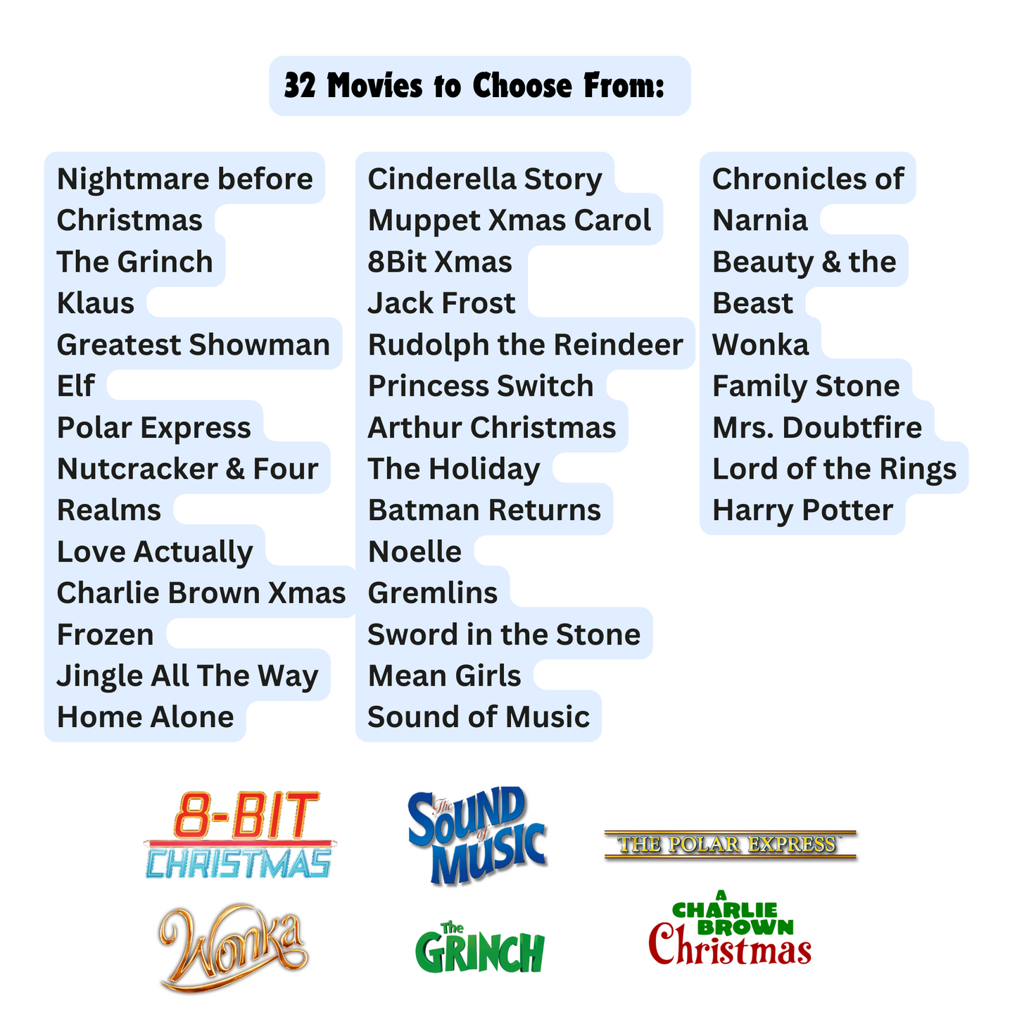 33 Christmas Dinner and a Movie Night Menus & Tickets, Holiday Movie Night Ideas for Family Movie Night, Kid Friendly Editable Menus