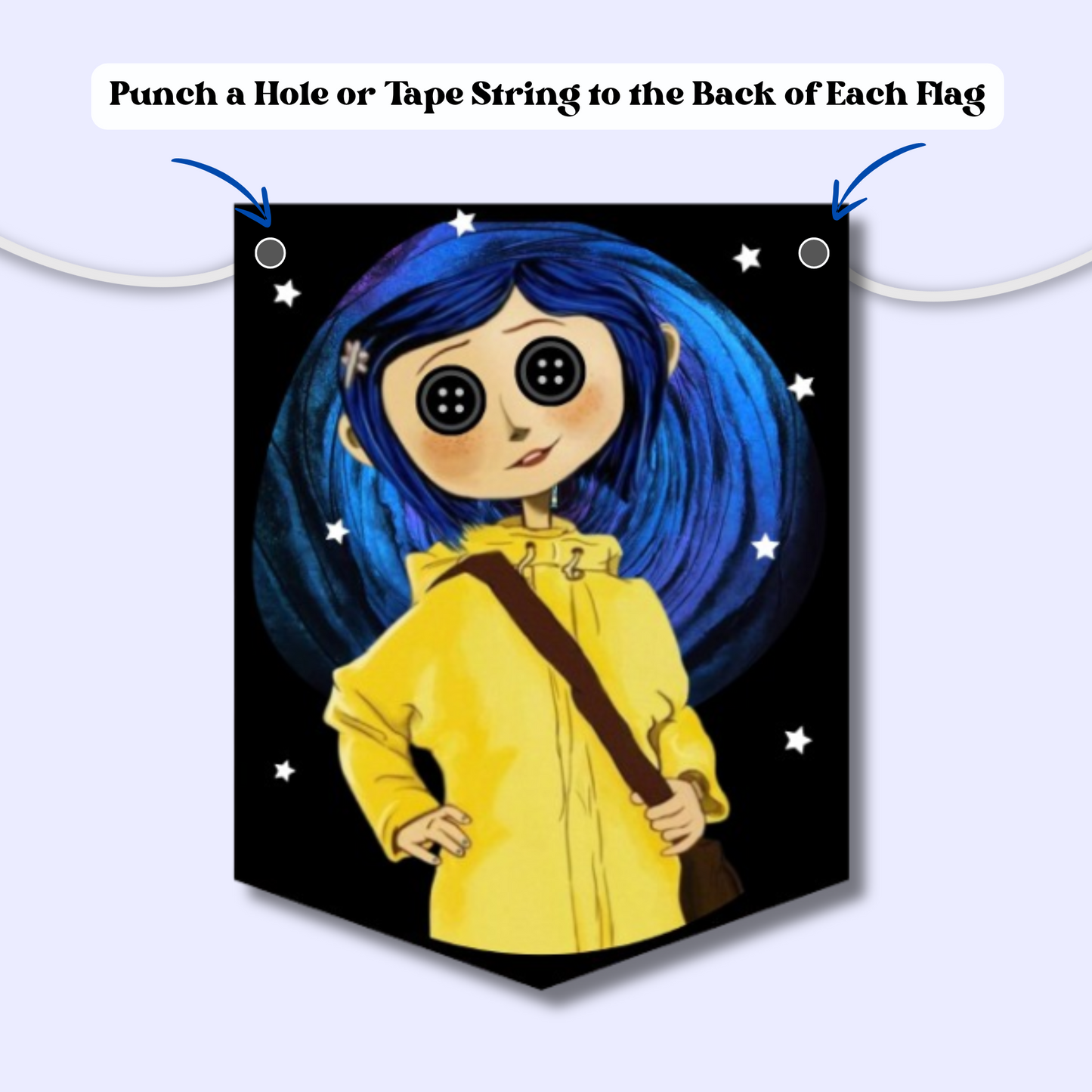 Coraline Happy Birthday Banner Editable, Coraline Bunting, Coraline Jones Party Decor, Happy Birthday Banner Printable