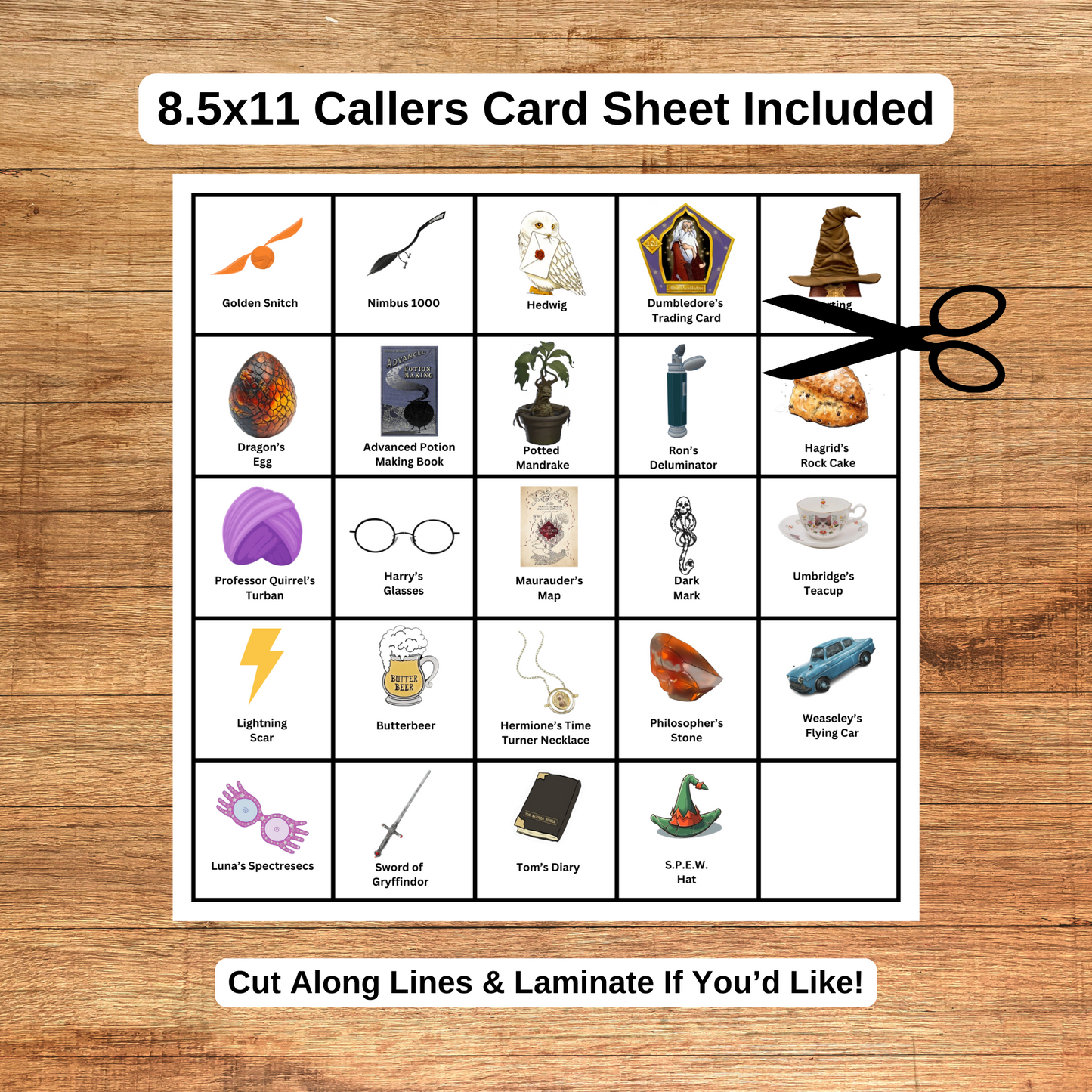 Wizard's Bingo, Potter Parody Party Game, Magical Wizarding World Tambola Activity