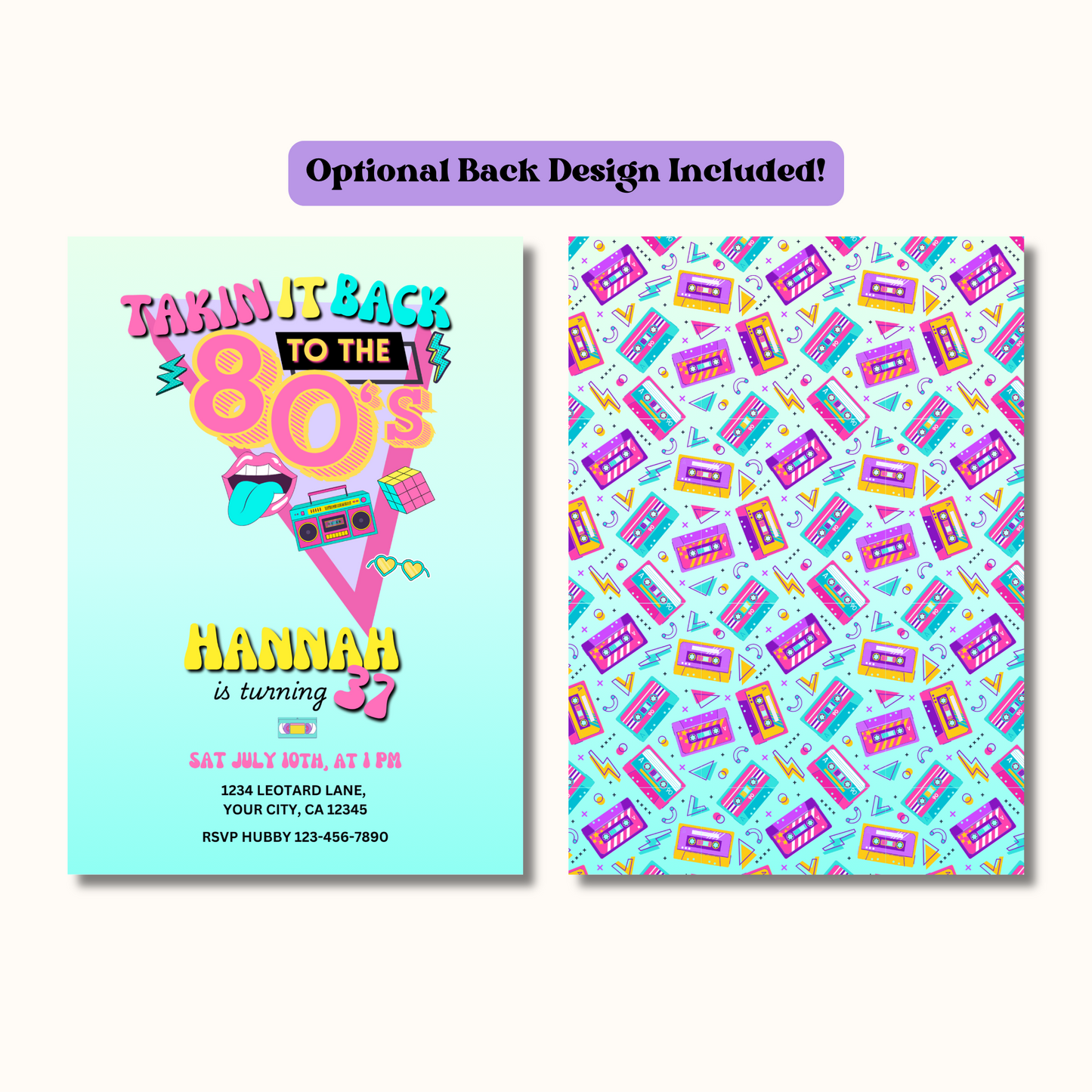 80's Editable Birthday Invite, Retro Disco Dance Birthday Invitation, Throwback Dance Party Invite 5x7