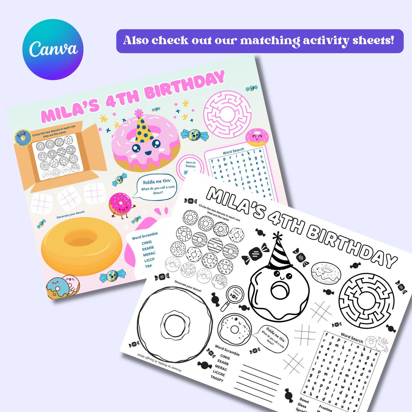 Donut Birthday Invitation, Kawaii Donut Party Invite, Editable Donut Invitation Template, Kidβs Donuts Birthday, Instant Download