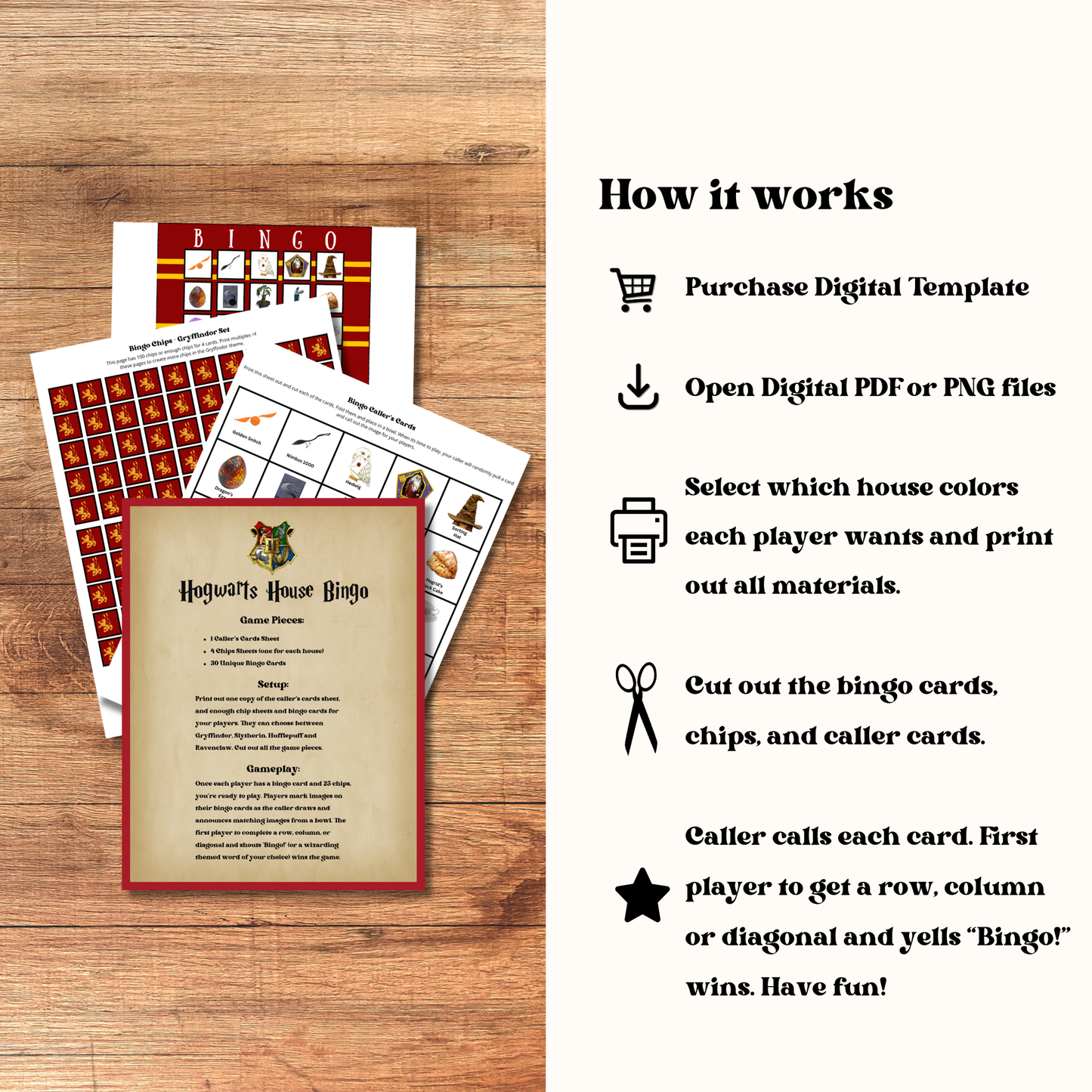Wizard's Bingo, Potter Parody Party Game, Magical Wizarding World Tambola Activity