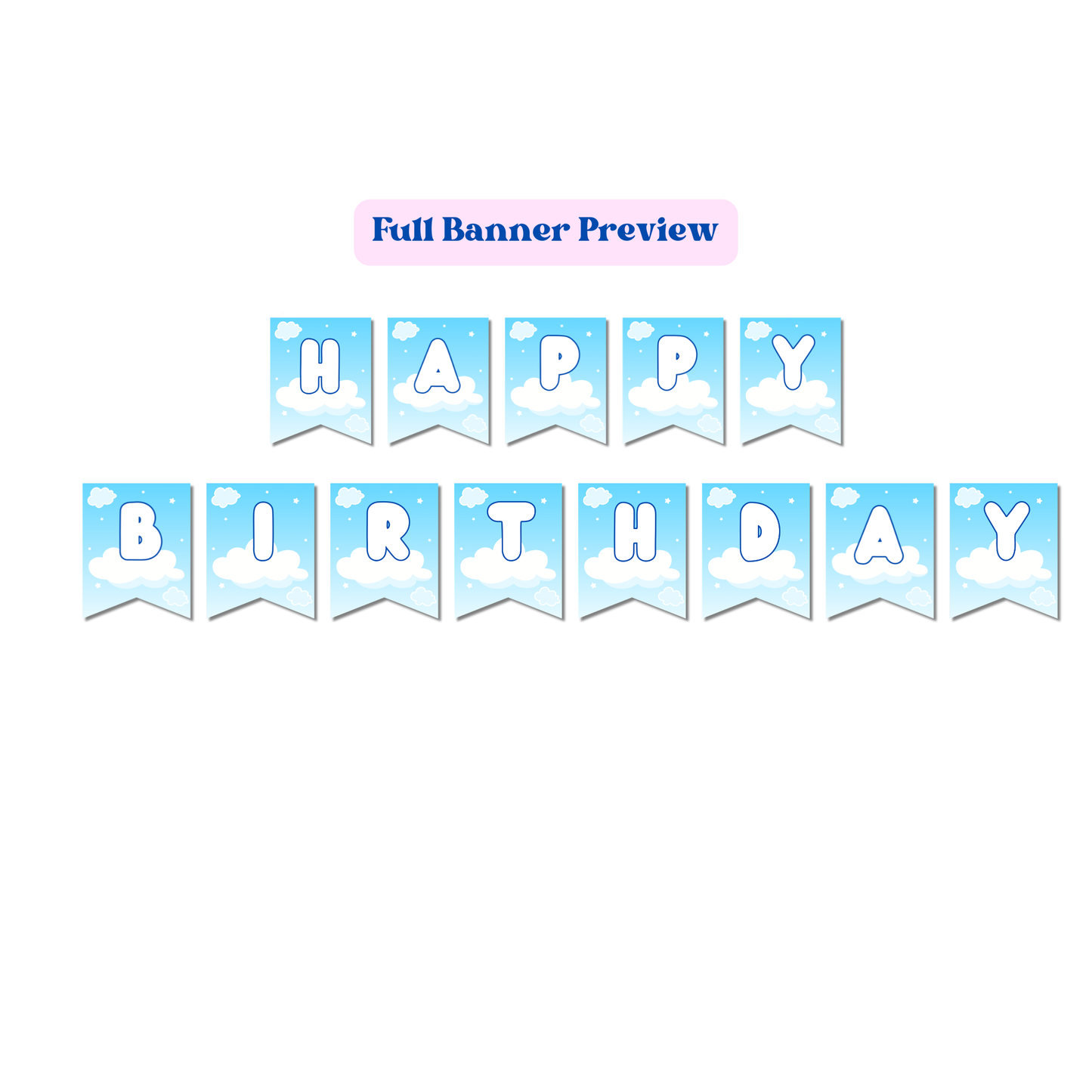 On Cloud 9 Bunting Banner | Instant Download | Printable
