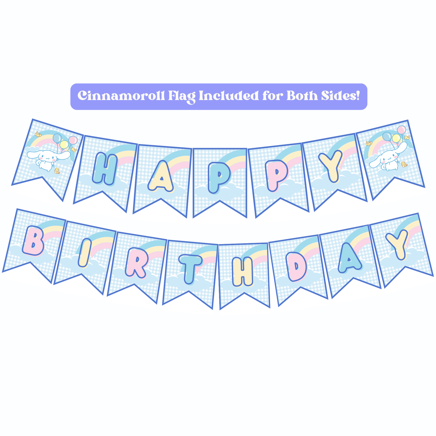Cinnamoroll Birthday Bunting Banner | Instant Download | Printable