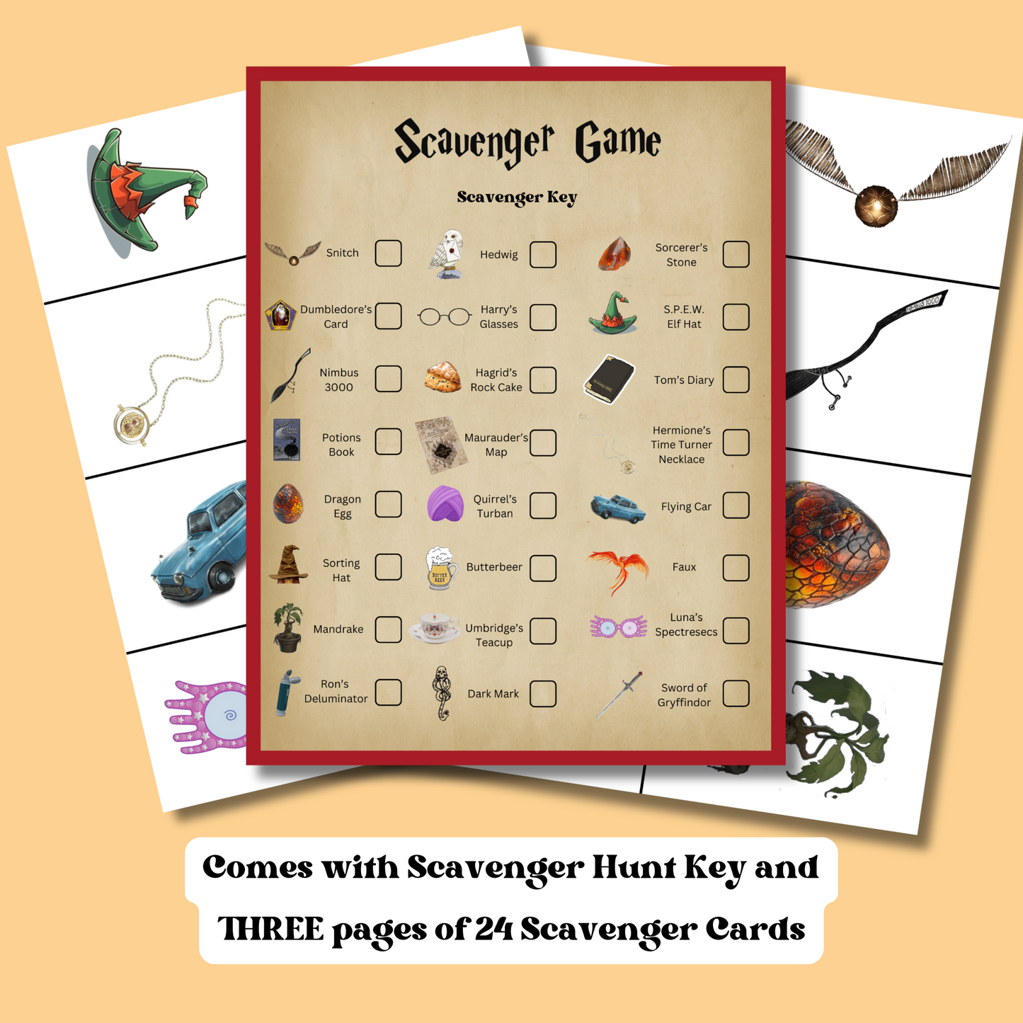 Magical Wizarding Scavenger Hunt Game, Potter Parody Birthday Party Game, Wizard Activity