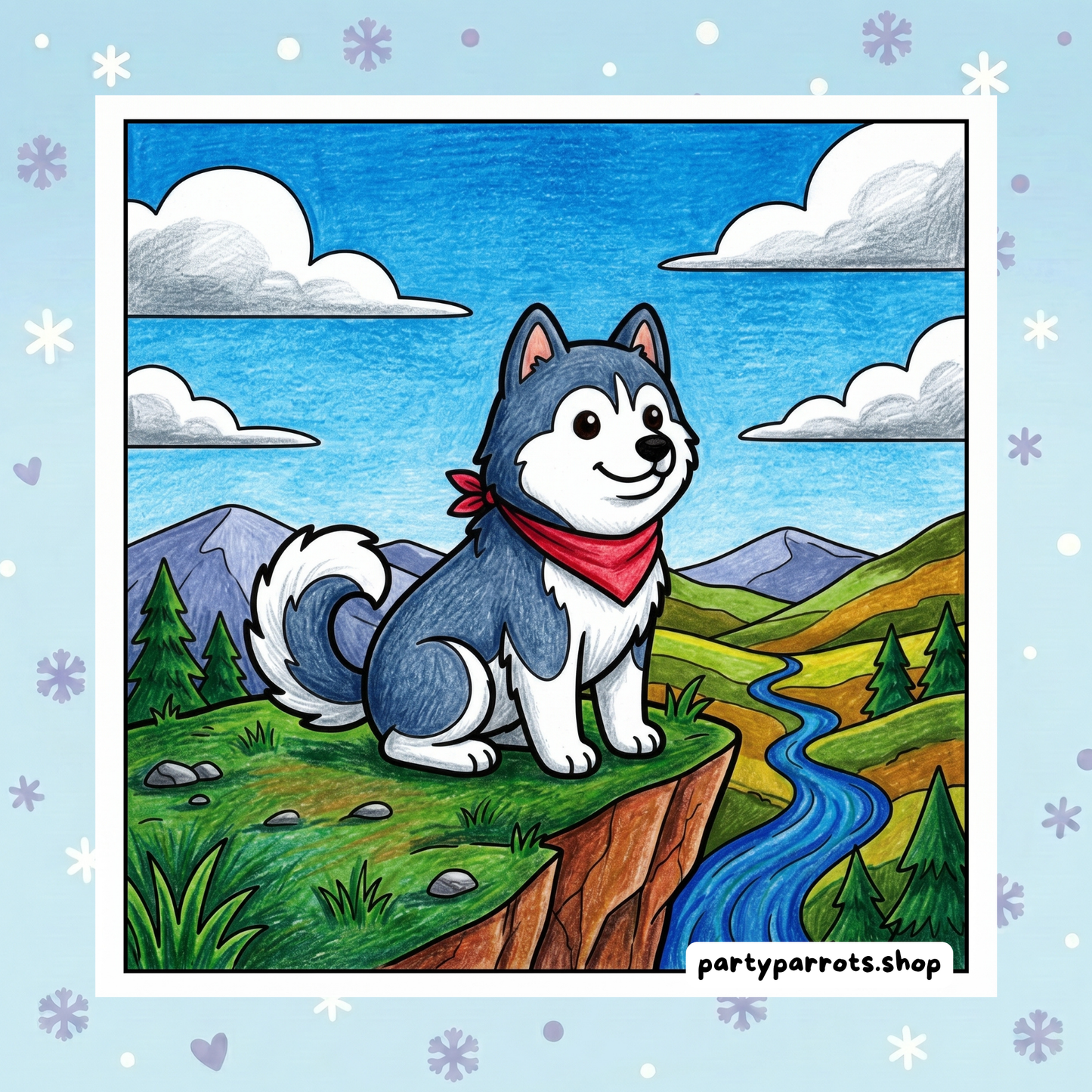 Kawaii Husky: Cozy & Cute Snow Dogs & Puppies Coloring Book