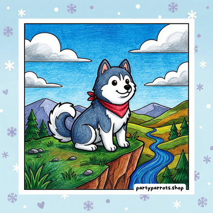 Kawaii Husky: Cozy & Cute Snow Dogs & Puppies Coloring Book