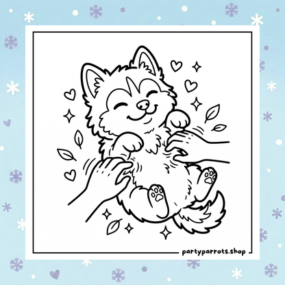 Kawaii Husky: Cozy & Cute Snow Dogs & Puppies Coloring Book