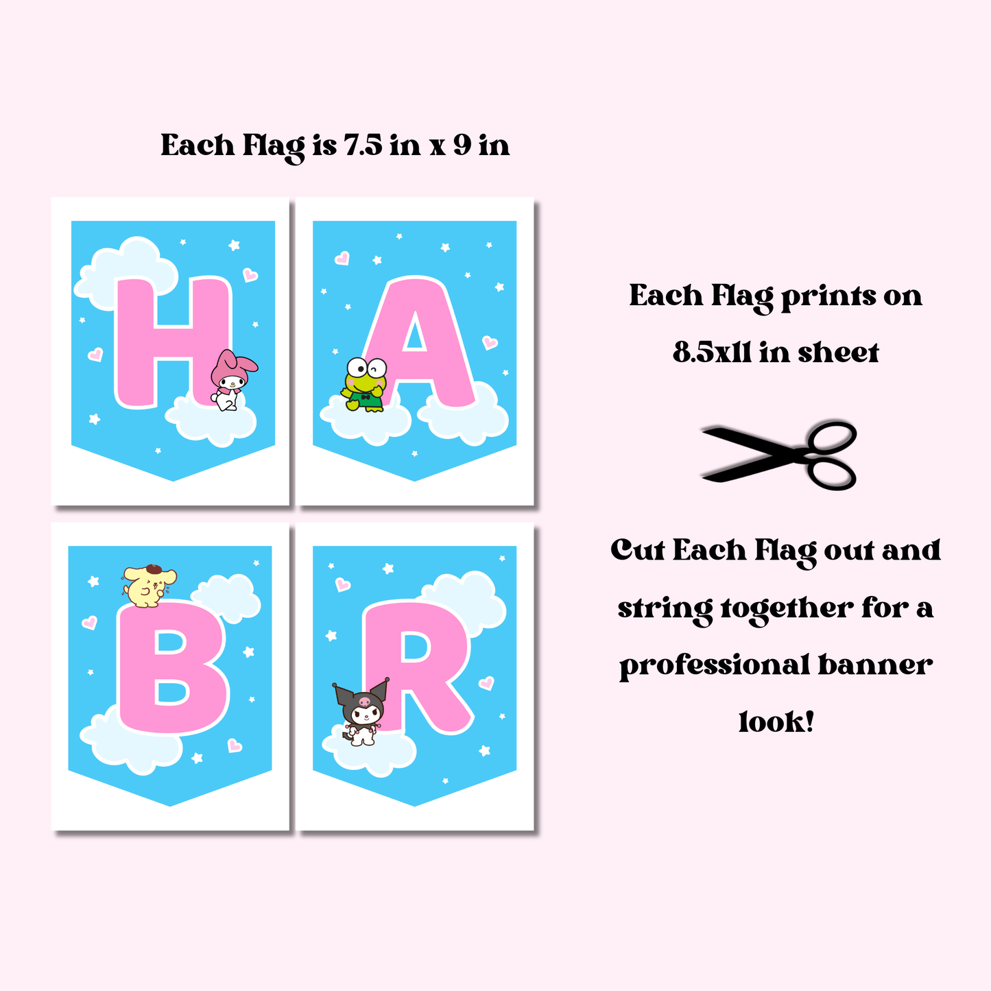 Hello Kitty & Friends Birthday Bunting Banner | Instant Download | Printable