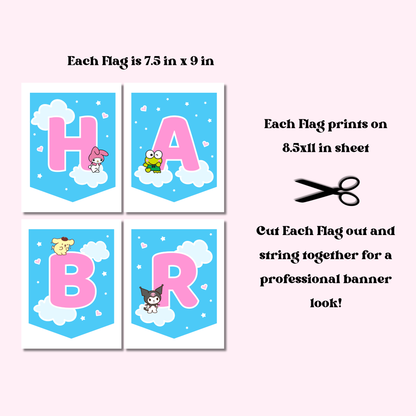 Hello Kitty & Friends Birthday Bunting Banner | Instant Download | Printable