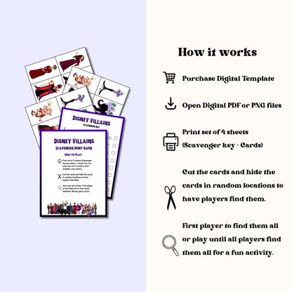 Disney Villains Scavenger Hunt Game (Digital Download)