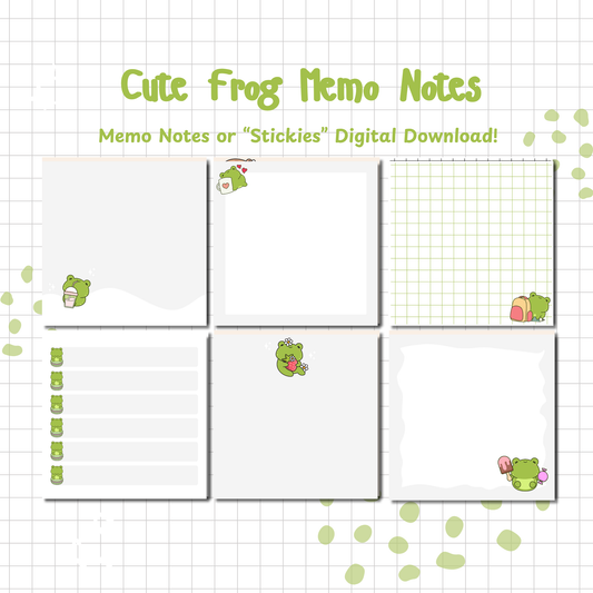 Cute Frog Memo Notes | Printable | Instant Download