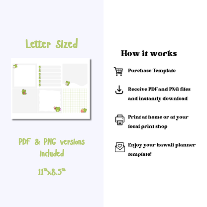 Cute Frog Memo Notes | Printable | Instant Download
