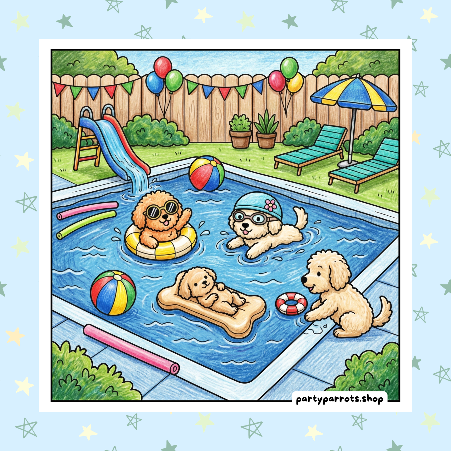 Kawaii Doodles: Cozy & Cute Golden Doodles & Puppies Coloring Book