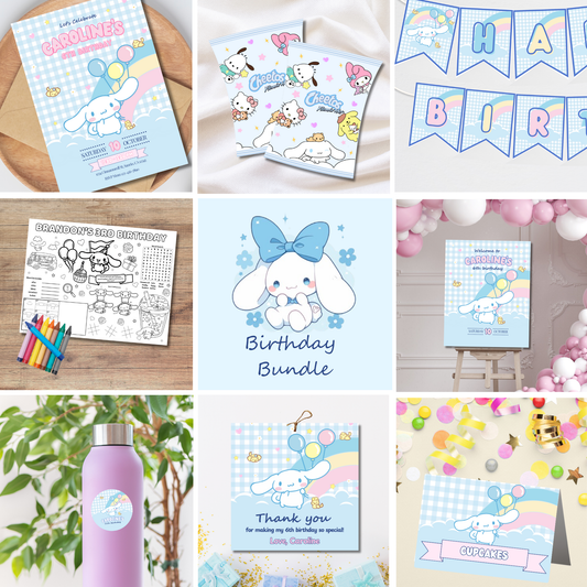 Cinnamoroll Birthday Party Bundle | Instant Download | Print at Home