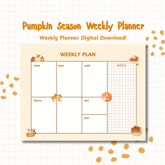 Pumpkin Season Weekly Planner | Aesthetic Digital & Printable Week Organizer