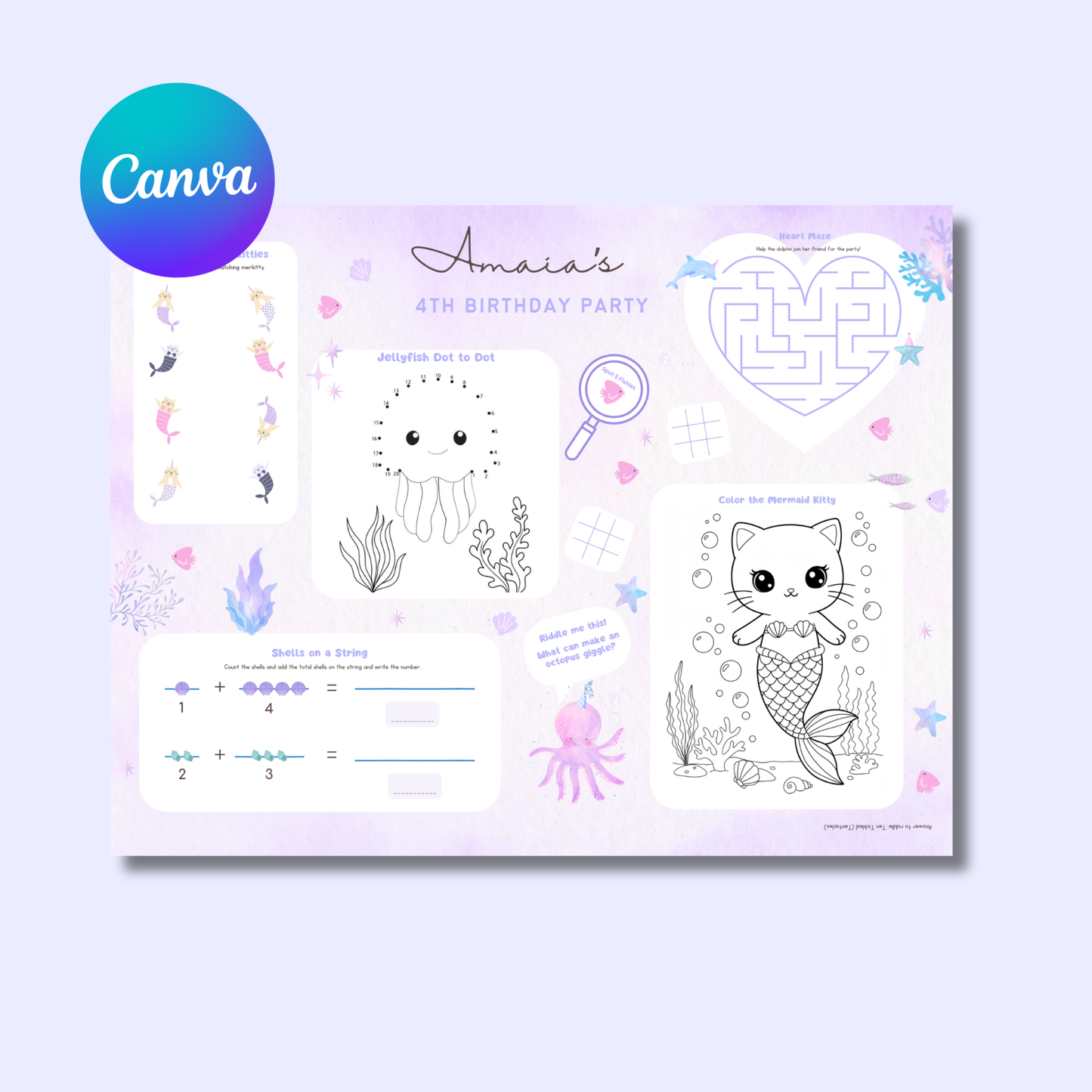 Mercat Birthday Activity Placemat In Color