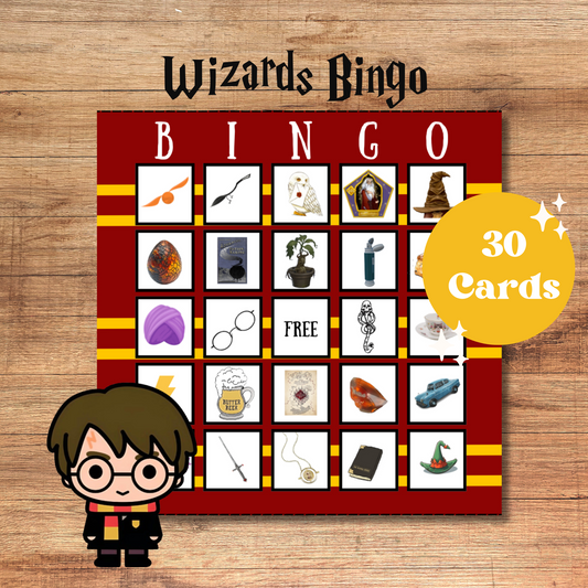 Wizard's Bingo, Potter Parody Party Game, Magical Wizarding World Tambola Activity