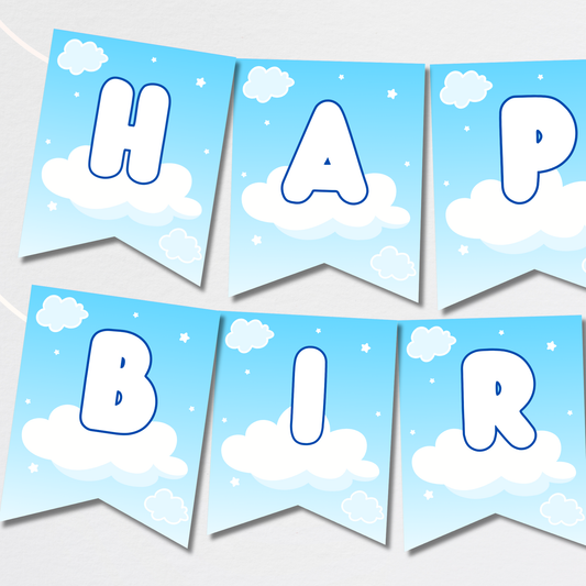 On Cloud 9 Bunting Banner | Instant Download | Printable
