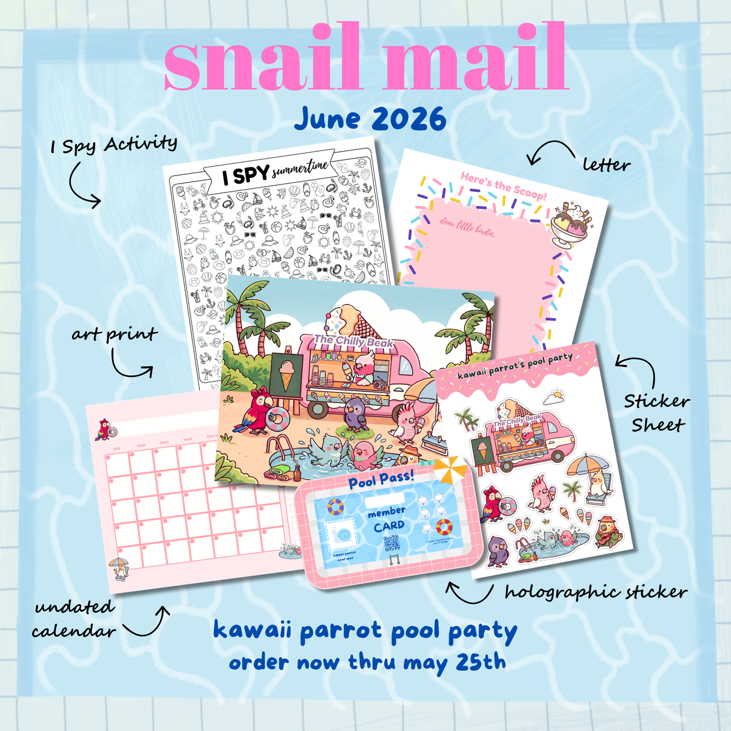 Kawaii Parrot Snail Mail Subscription