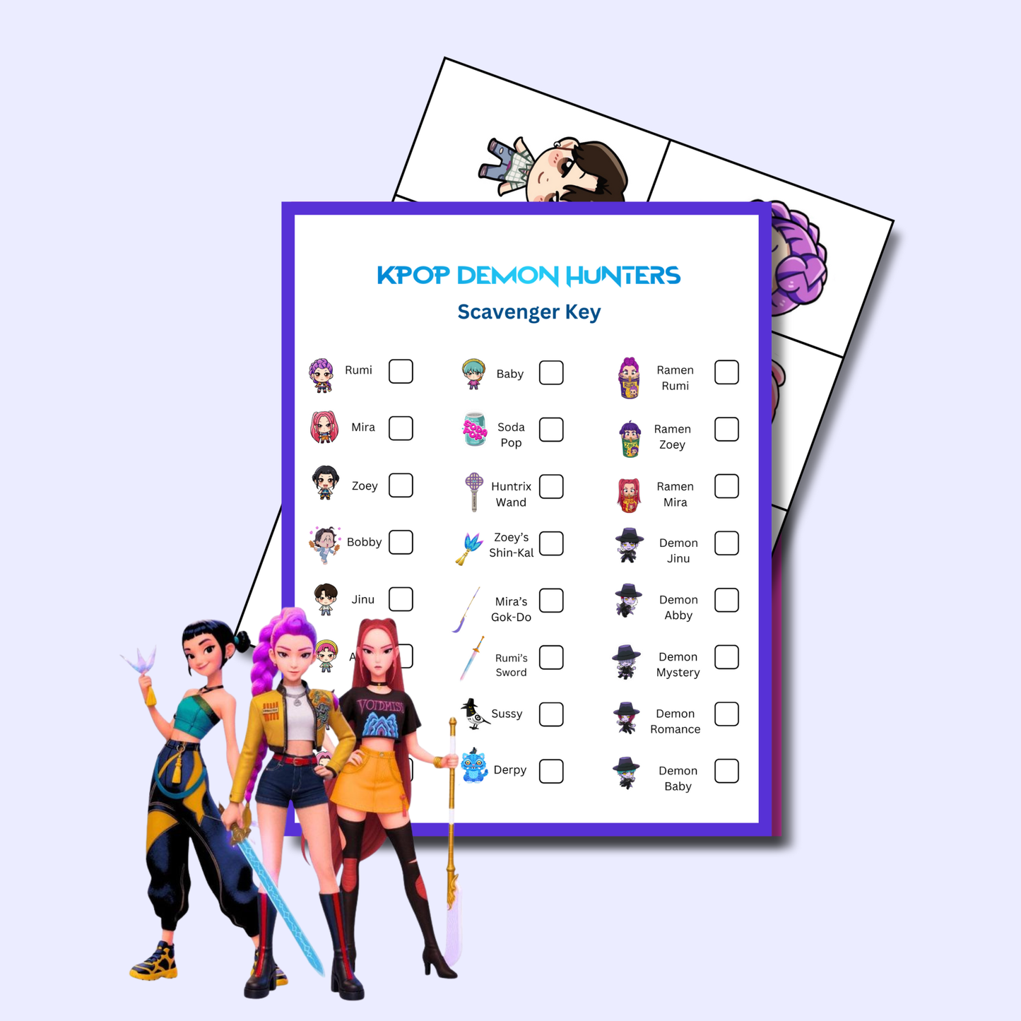KPop Demon Hunters Scavenger Hunt Game (Digital Download)