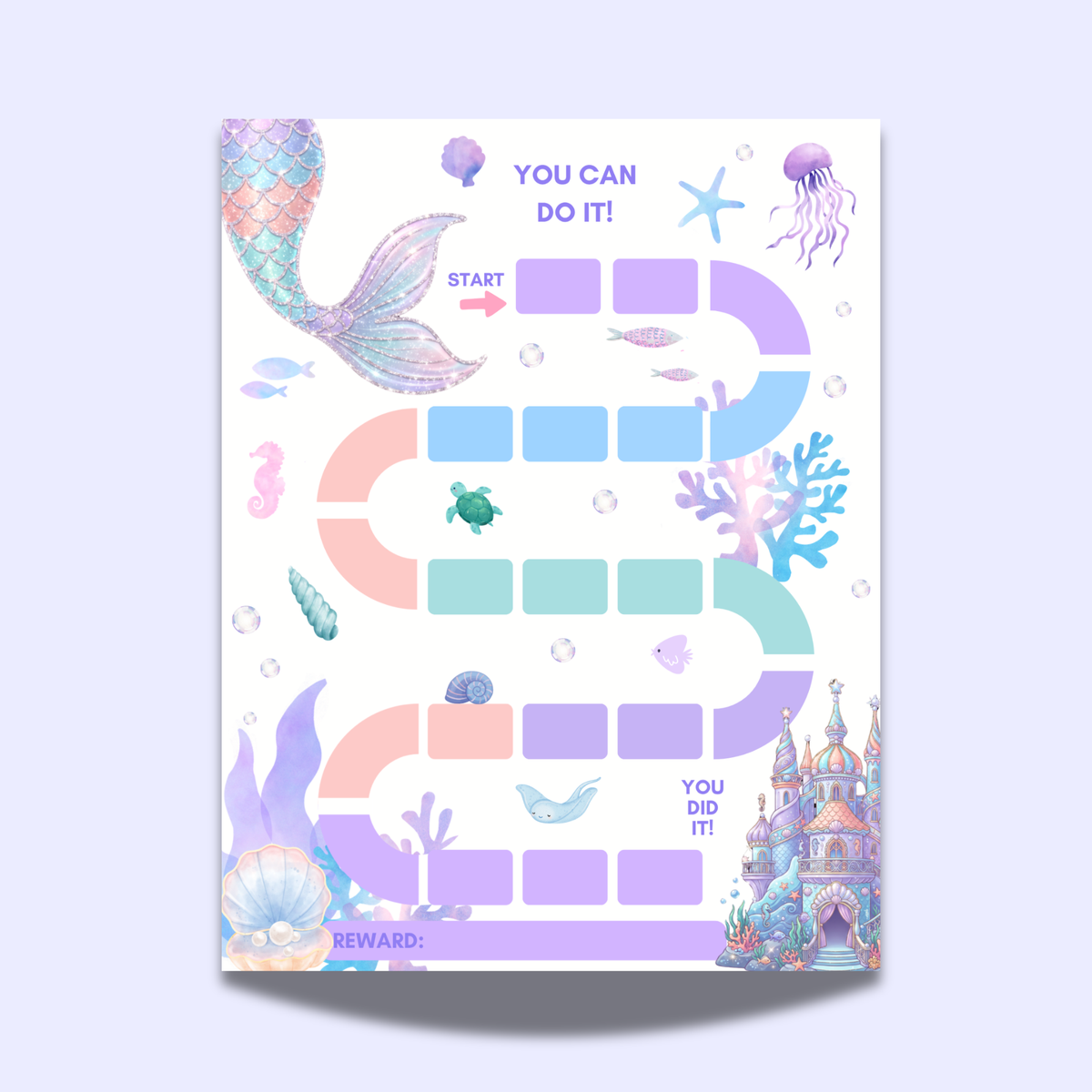 Mermaid Reward Chart for Kids | Printable Potty Training & Behavior Chart