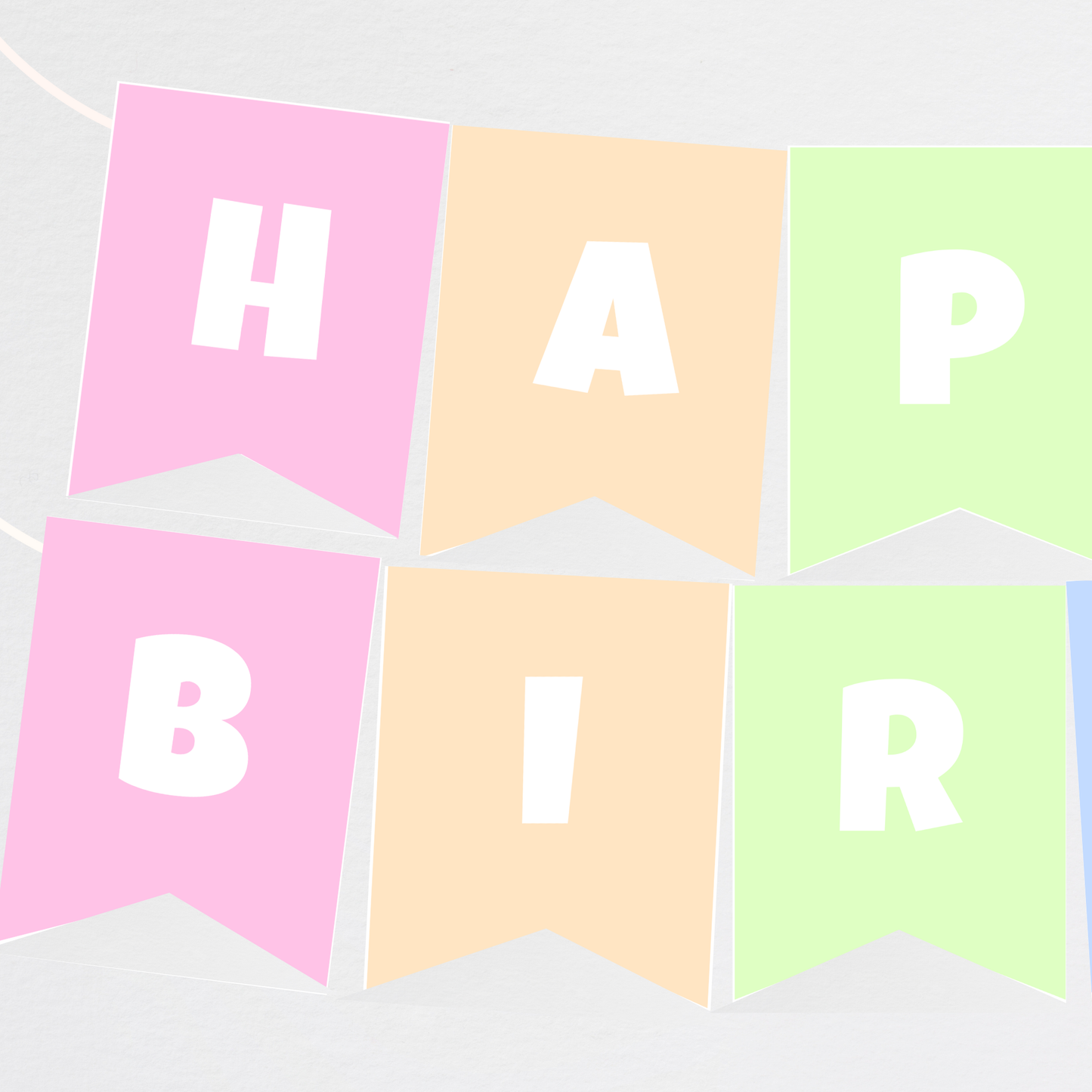 Pastel Ombre Birthday Bunting Banner | Instant Download | Printable