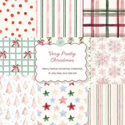 Whimsical Christmas Watercolor Paper — 51 Watercolor Christmas Digital Papers