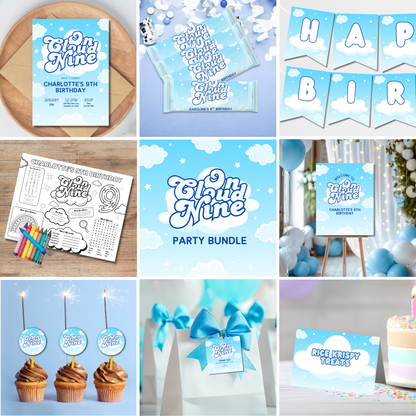 On Cloud 9 Birthday Party Bundle | Instant Download | Print at Home