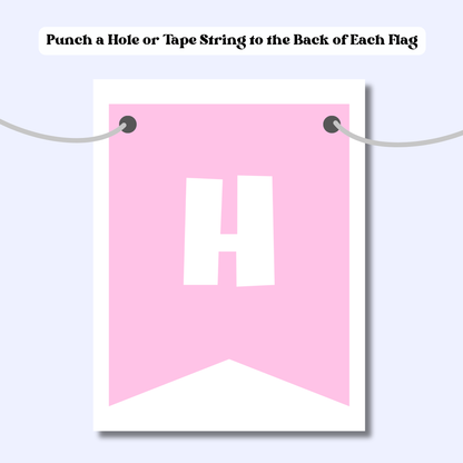 Pastel Ombre Birthday Bunting Banner | Instant Download | Printable
