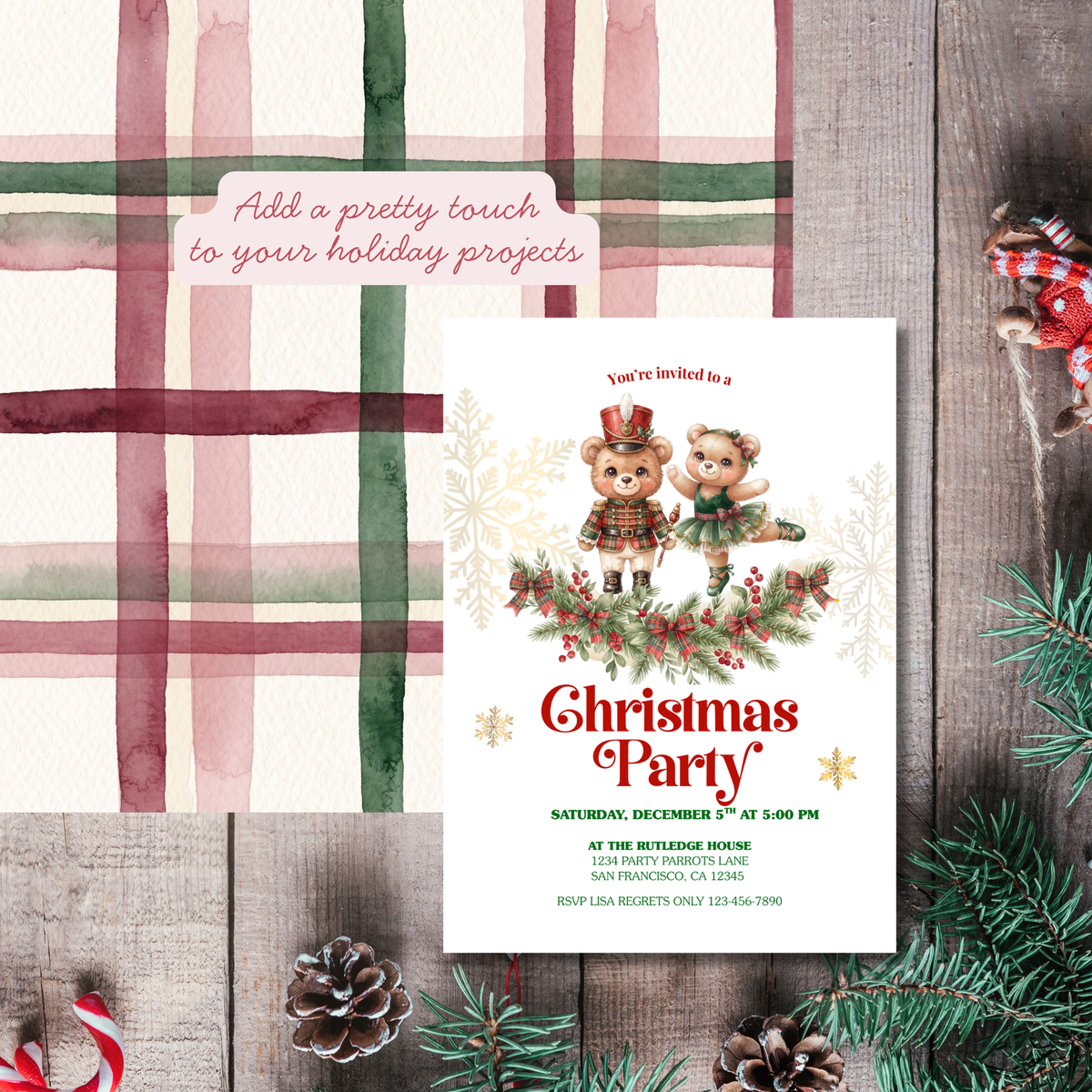 Whimsical Christmas Watercolor Paper — 51 Watercolor Christmas Digital Papers