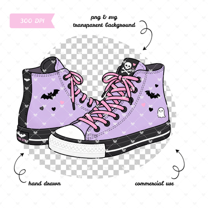 Pastel Goth Punk Pumpkin Clipart Bundle | 47 PNG & SVG Designs