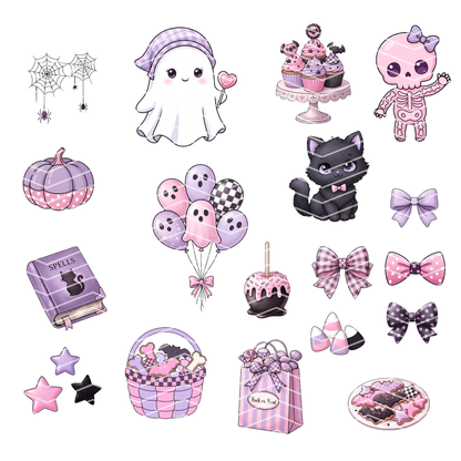 Kawaii Spooky Clipart Bundle | 24 Kawaii Halloween PNG & SVG Digital Files