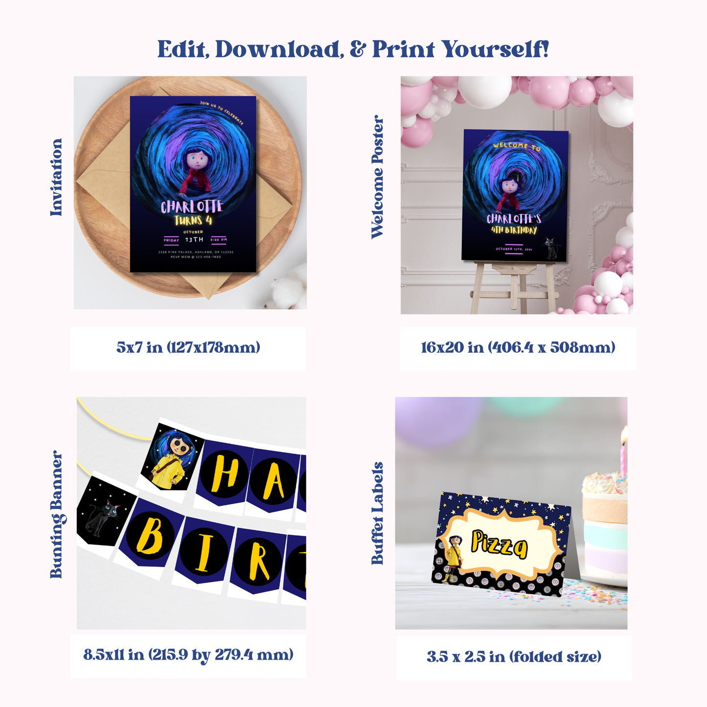 Coraline Birthday Party Bundle | Instant Download | Print at Home