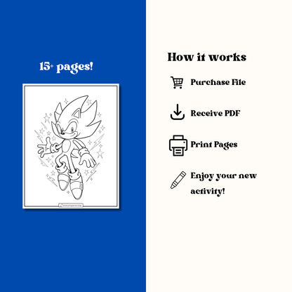 Sonic Coloring Book Instant Download PDF