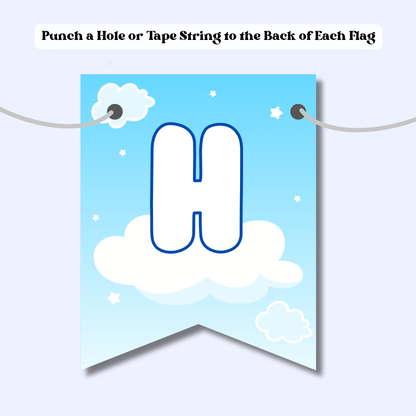 On Cloud 9 Bunting Banner | Instant Download | Printable