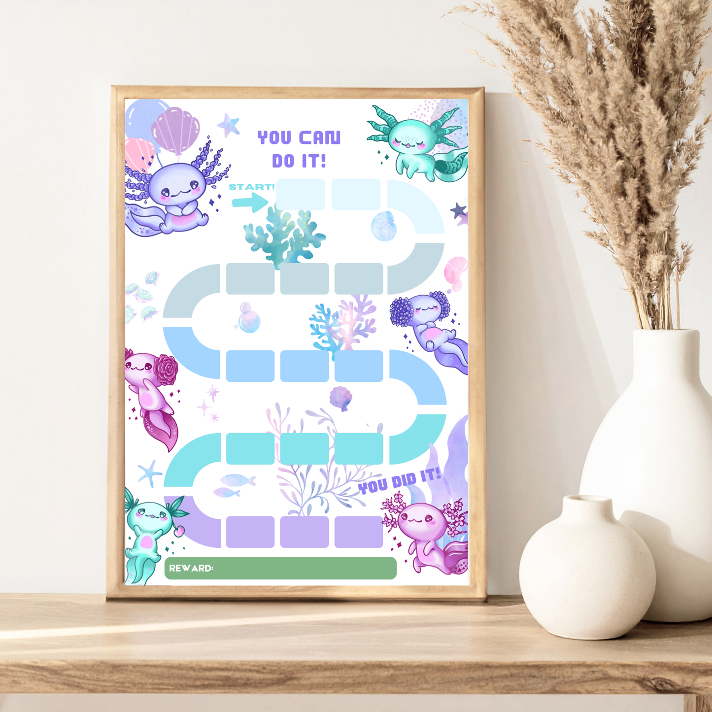 Axolotl Reward Chart Instant Download