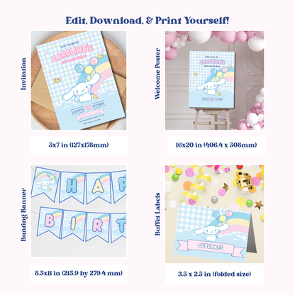 Cinnamoroll Birthday Party Bundle | Instant Download | Print at Home