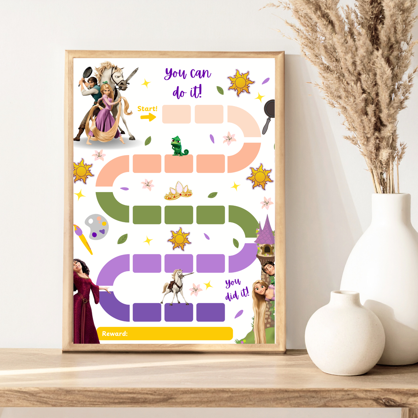 Princess Rapunzel Reward Chart Instant Download