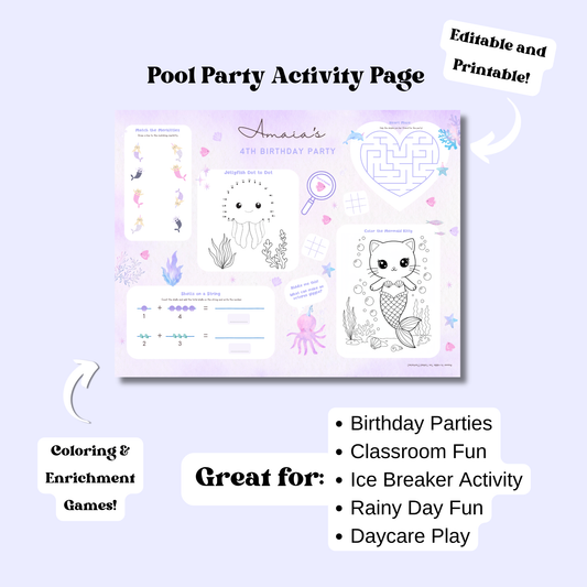 Mercat Birthday Activity Placemat In Color