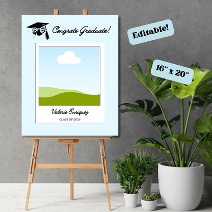 Blue Graduation Welcome Poster 16x20 Instant Download