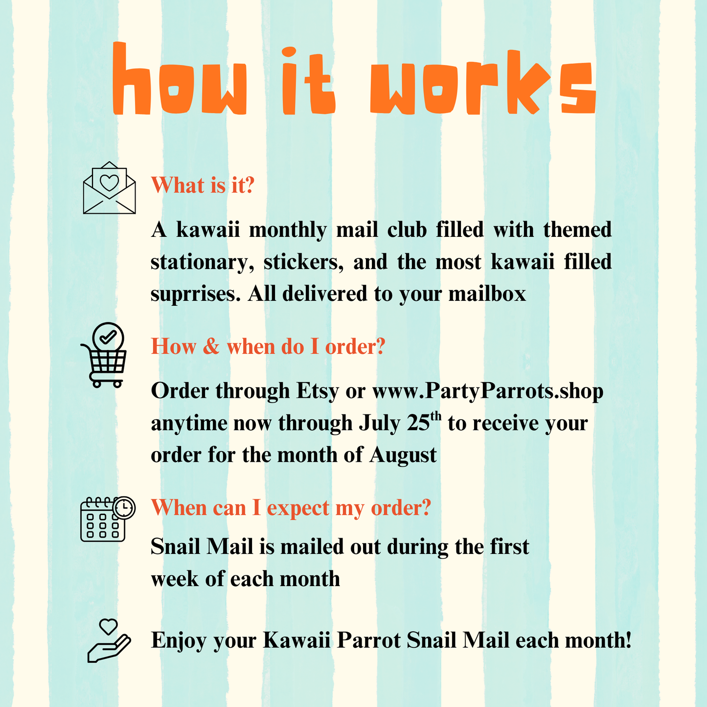 Kawaii Parrot Snail Mail Subscription