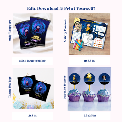 Coraline Birthday Party Bundle | Instant Download | Print at Home