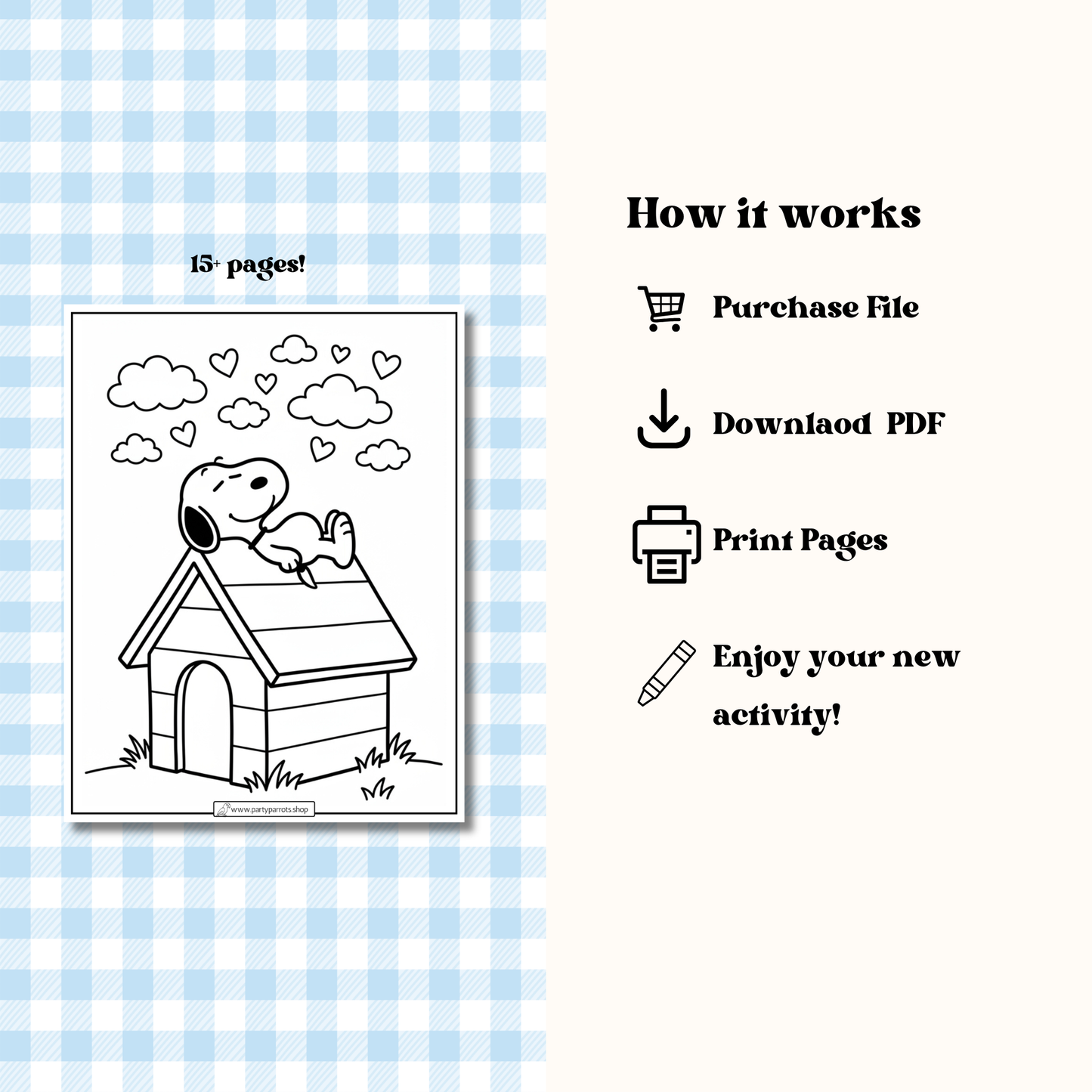 Little Snoopy: Cozy & Cute Digital Coloring Book (PDF)