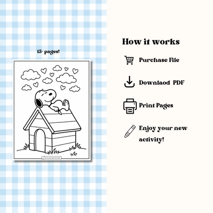 Little Snoopy: Cozy & Cute Digital Coloring Book (PDF)