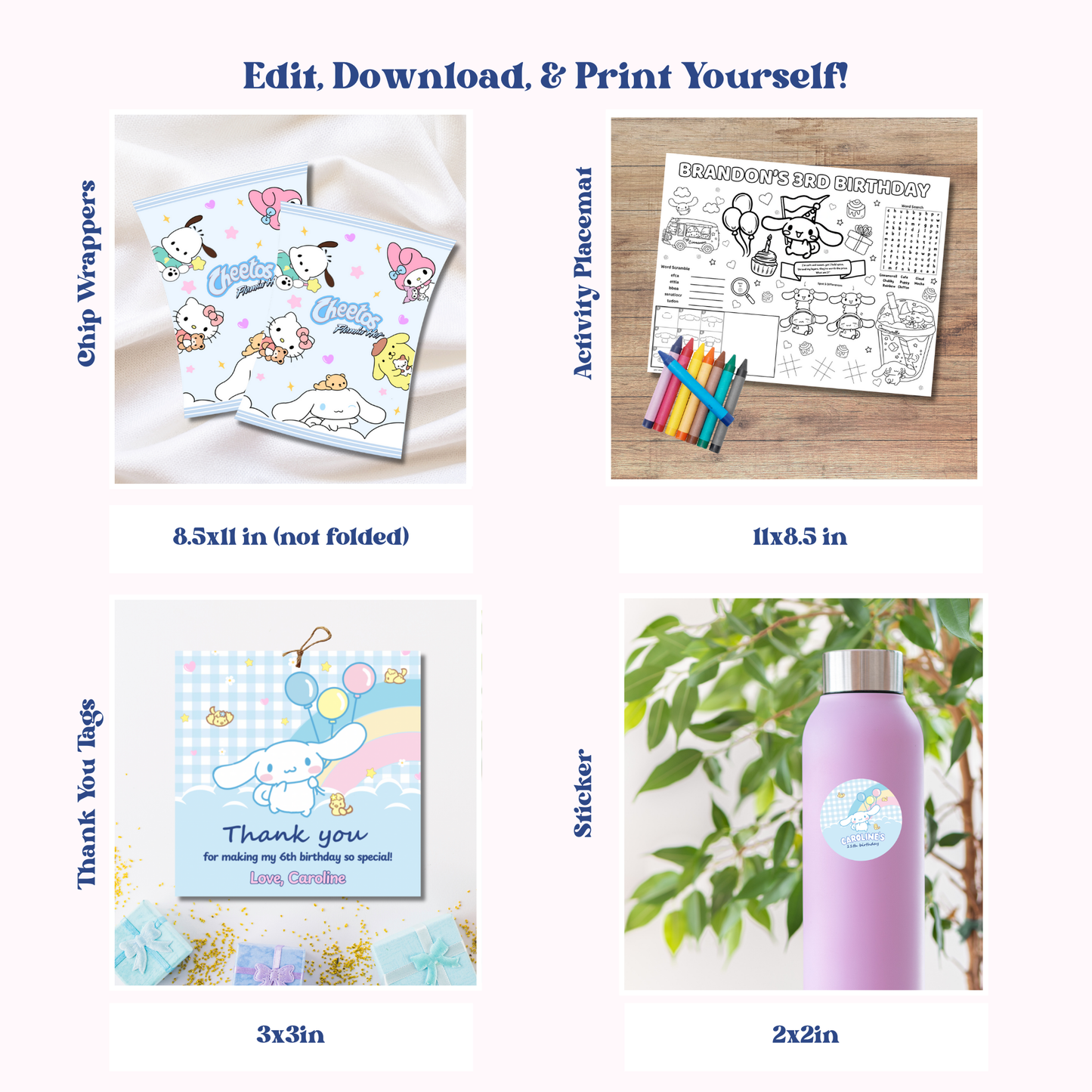 Cinnamoroll Birthday Party Bundle | Instant Download | Print at Home